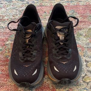 EUC - Hoka Kawana Black and Rose Gold Women's Sneakers